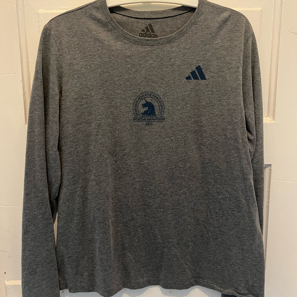 Adidas Gray Long Sleeve Women’s Boston Marathon Shirt XL